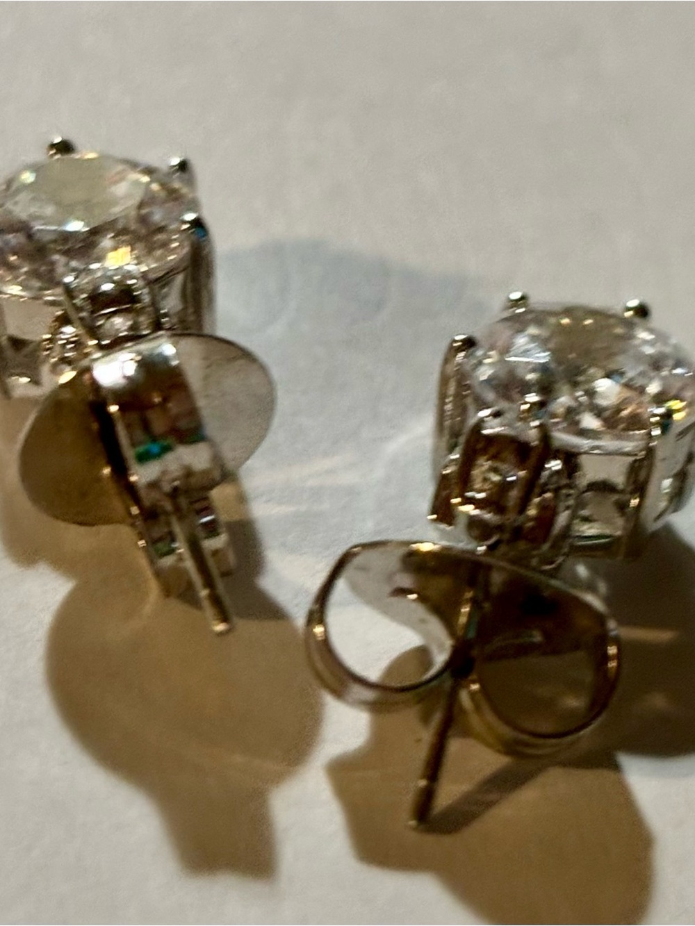 Clear Crystal Round Drop Stud Earrings in Silver-Tone - Picture 8 of 13